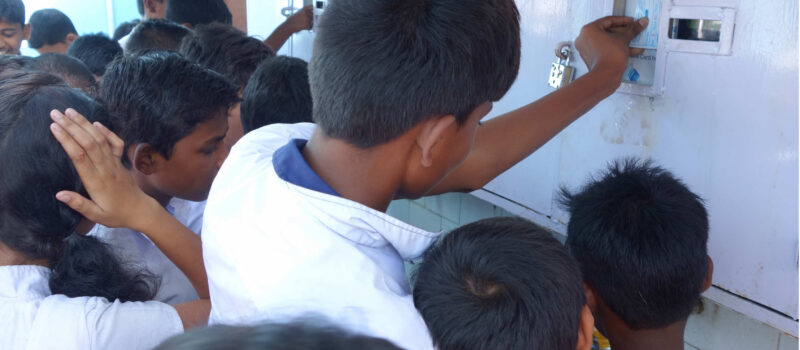 Children working on community arsenic treatment plant